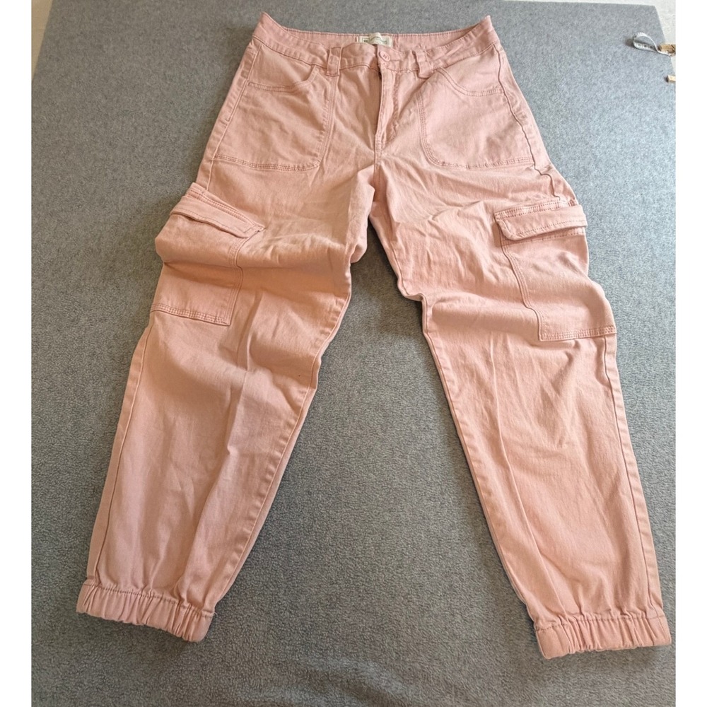 RE Generation by Celebrity Pink Cargo Jogger Pants Pink High Rise Utility Size 7